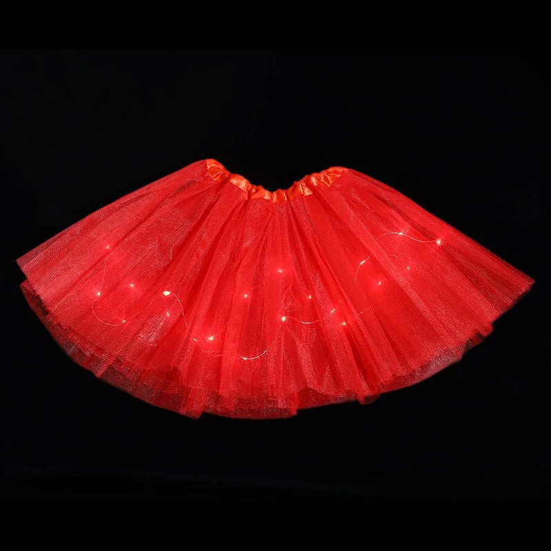 Light-Up LED Tutu Skirt, Kids and Adults, 20 Colors