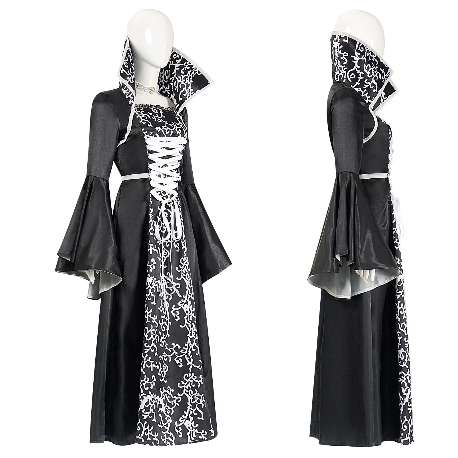 Vampire Gown for Girls, Red or Black, 4 to 12 Years
