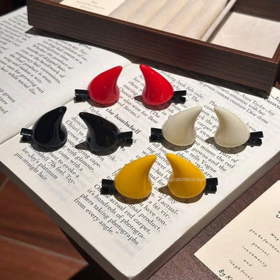 Devil Horn Hair Clips, Pair