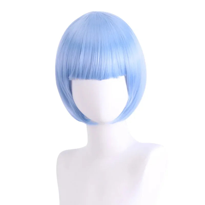 Short Bob Wig with Bangs, 24 Colors
