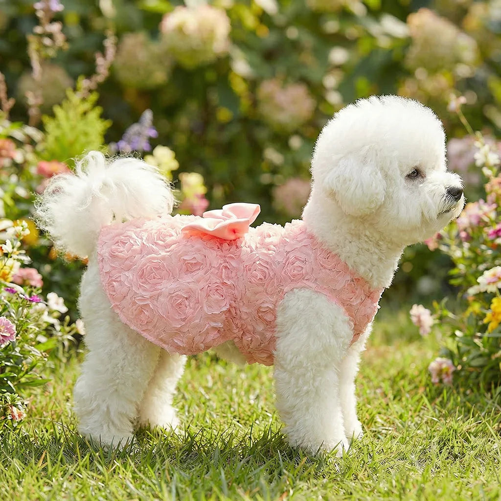 Pink Princess Dog Dress with Bow